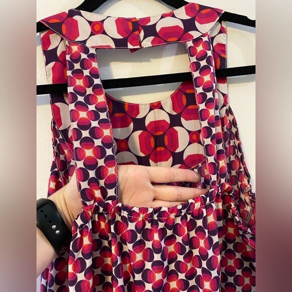 Banana Republic, Pink & Purple Mod/Geometric Babydoll Sleeveless Blouse - Picture 8 of 8
